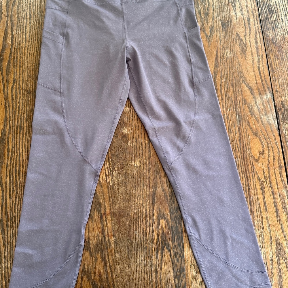 ZYIA Women's Metallic Lavender Leggings
